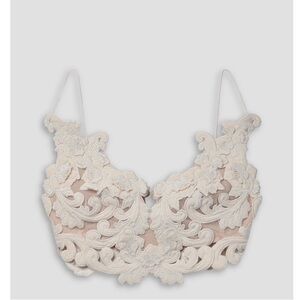 Zimmermann Cream Floral Lace Bralette